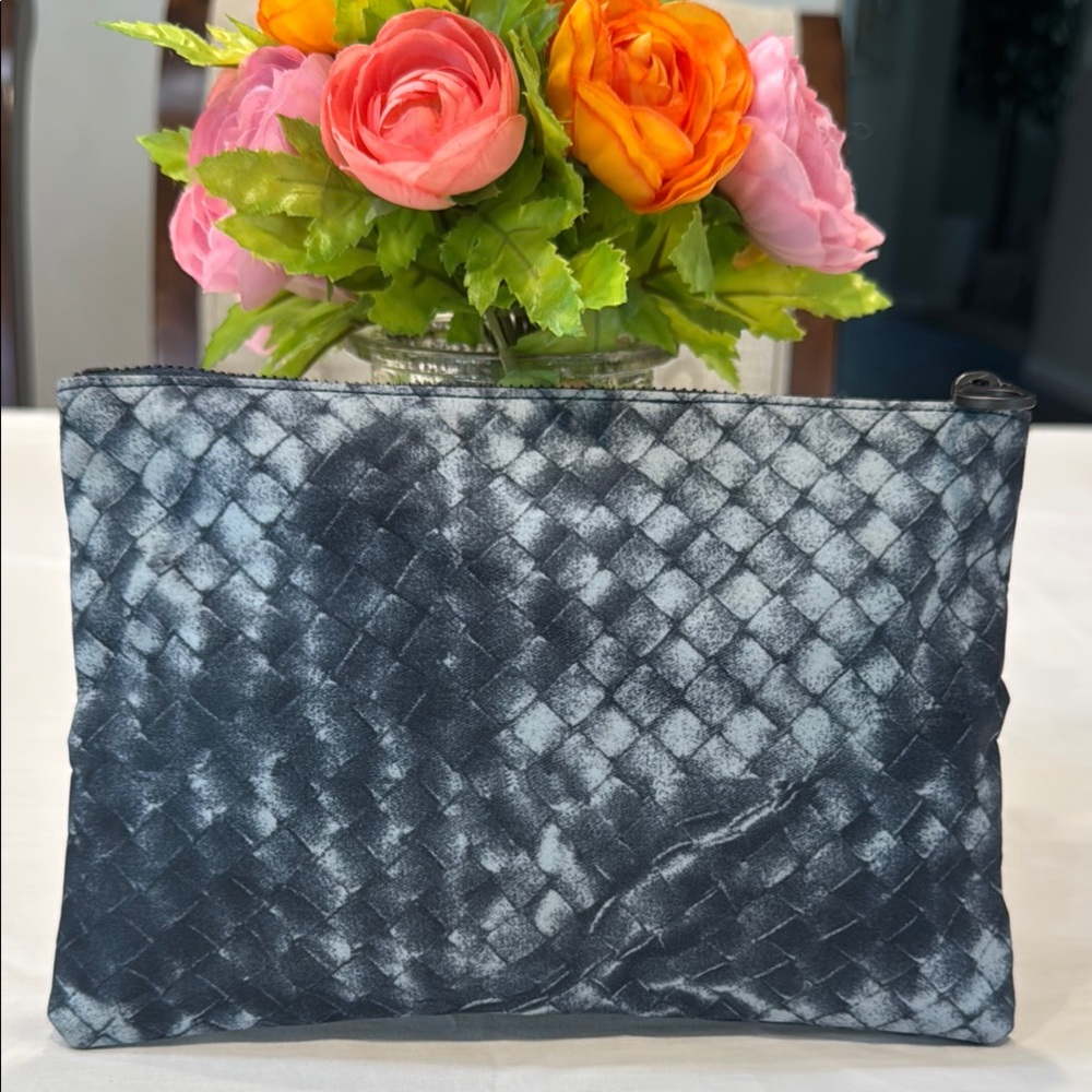Authentic Bottega Veneta Chic Black and Gray Cosmetic Bag